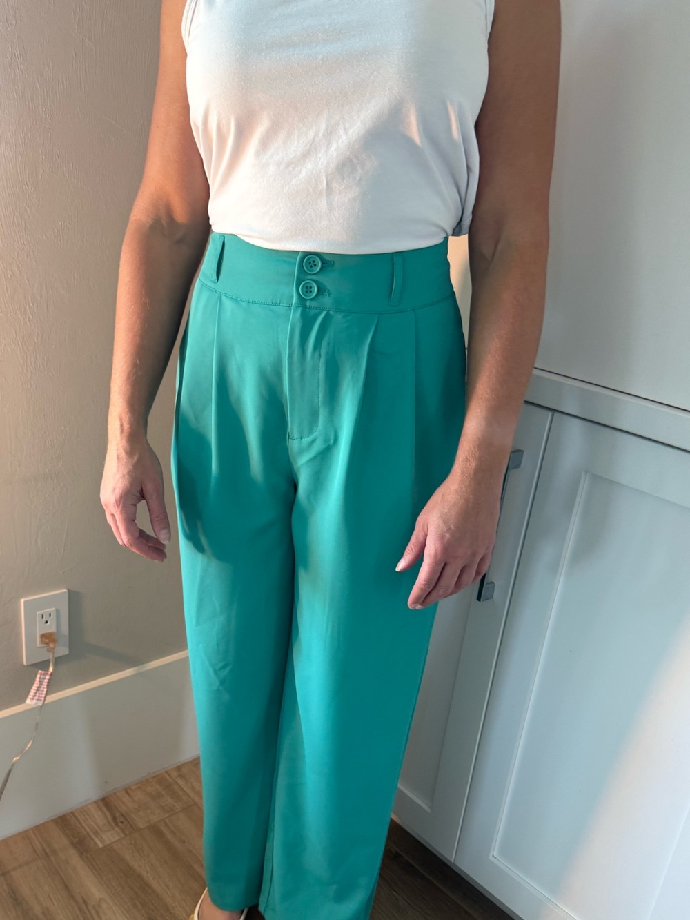 HALARA High-Rise Wide-Leg Pants in Teal
